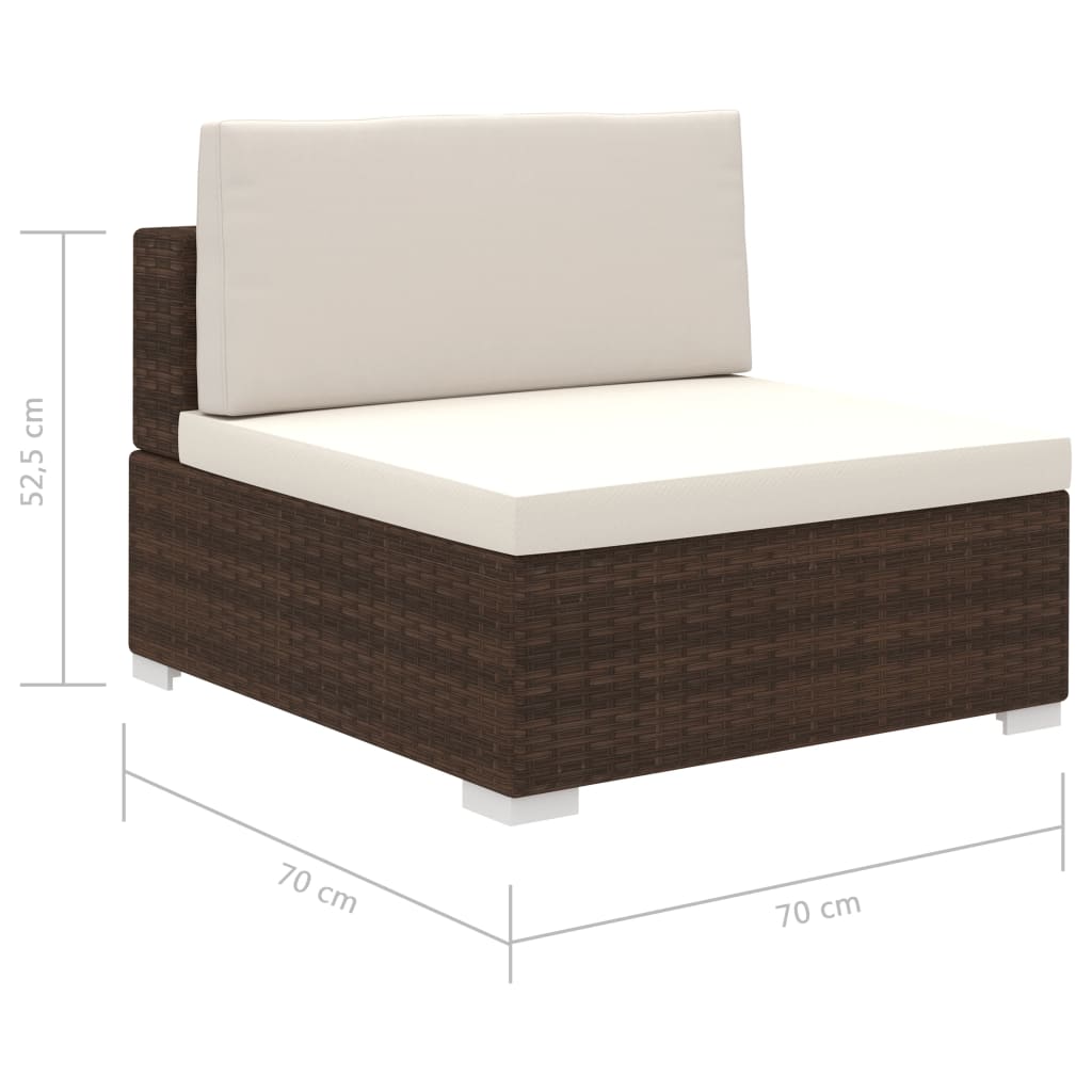 12-delige Loungeset met kussens poly rattan bruin is nu te koop bij PeponiXL, paradijselijk wonen!