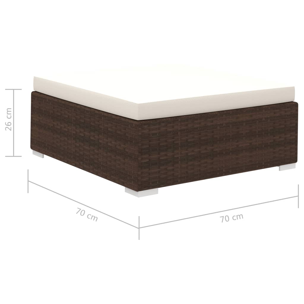 12-delige Loungeset met kussens poly rattan bruin is nu te koop bij PeponiXL, paradijselijk wonen!
