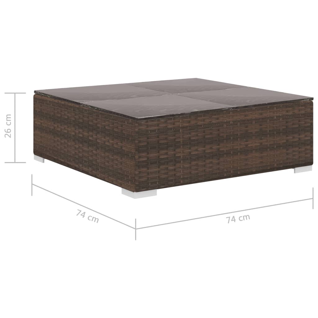 12-delige Loungeset met kussens poly rattan bruin is nu te koop bij PeponiXL, paradijselijk wonen!