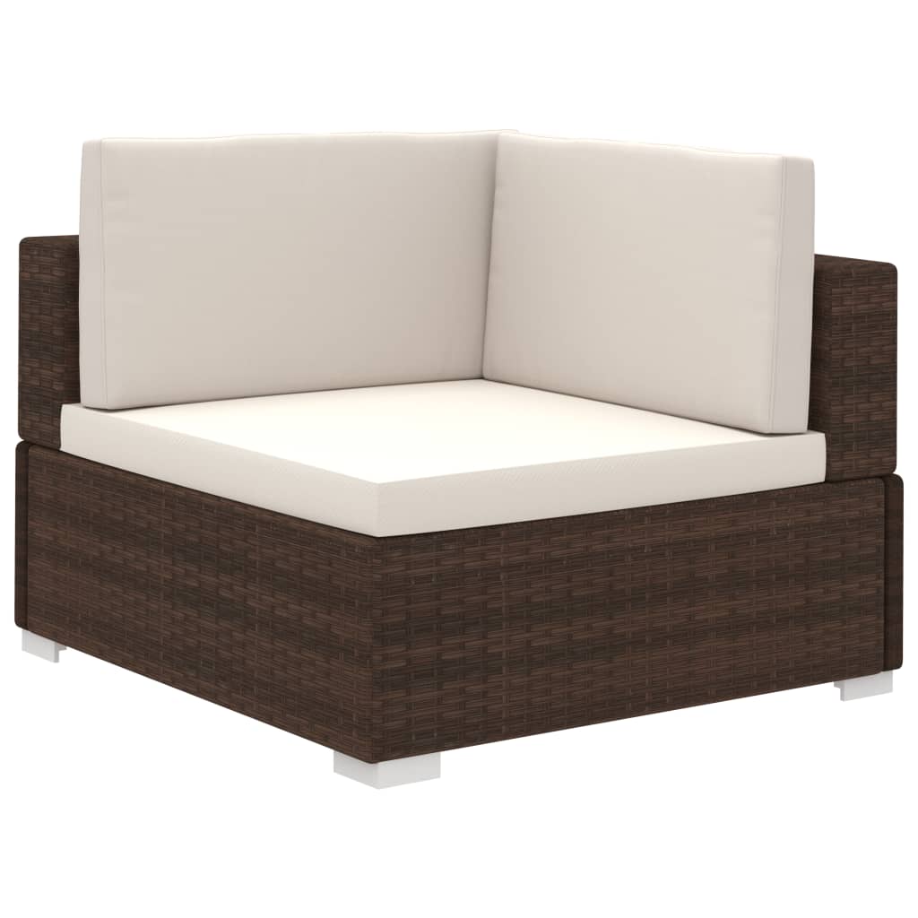 6-delige Loungeset met kussens poly rattan bruin is nu te koop bij PeponiXL, paradijselijk wonen!