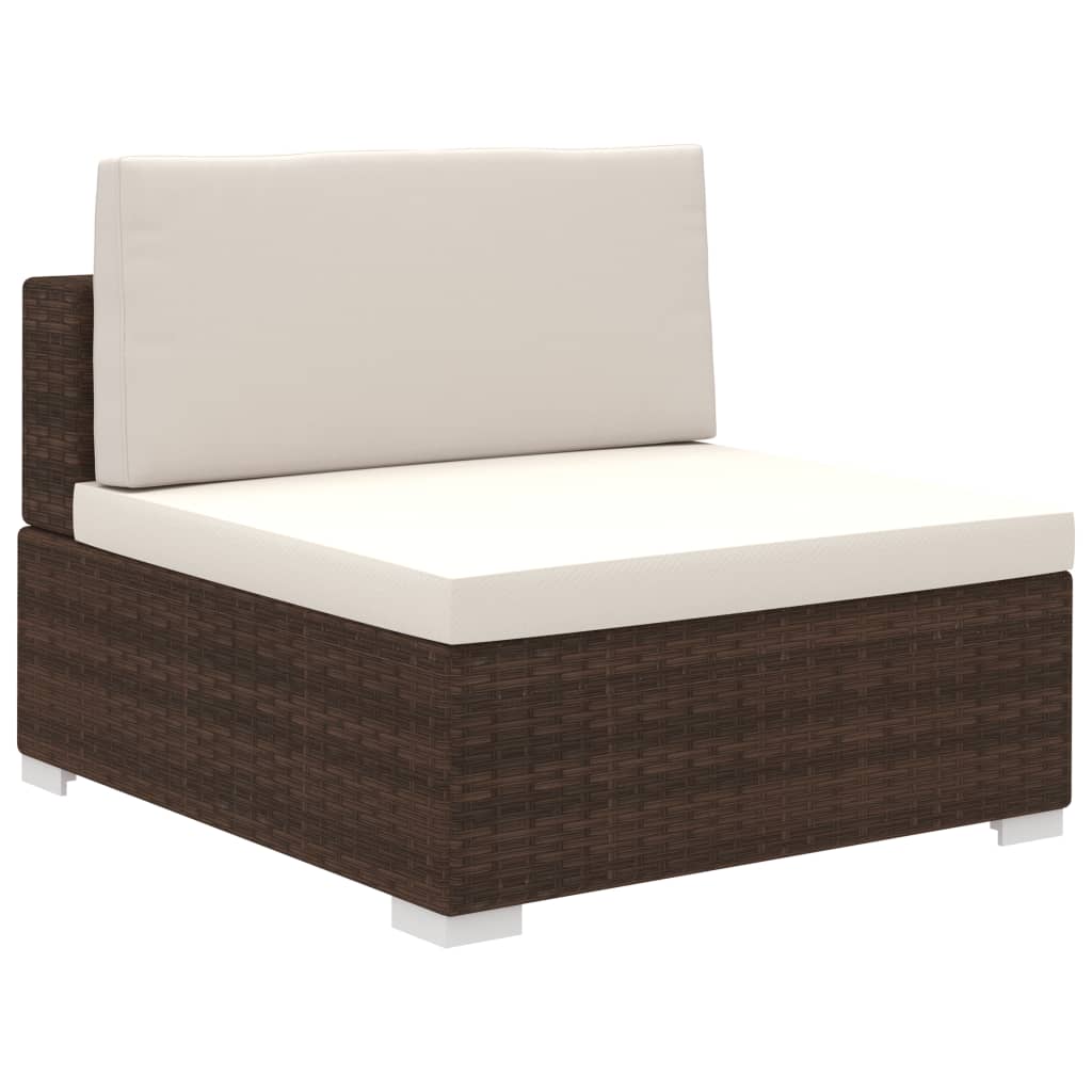 6-delige Loungeset met kussens poly rattan bruin is nu te koop bij PeponiXL, paradijselijk wonen!