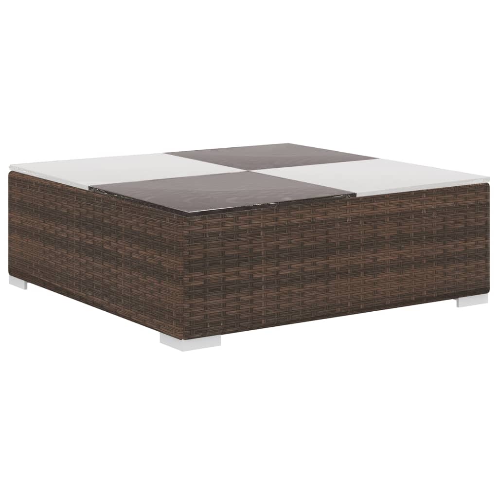 6-delige Loungeset met kussens poly rattan bruin is nu te koop bij PeponiXL, paradijselijk wonen!