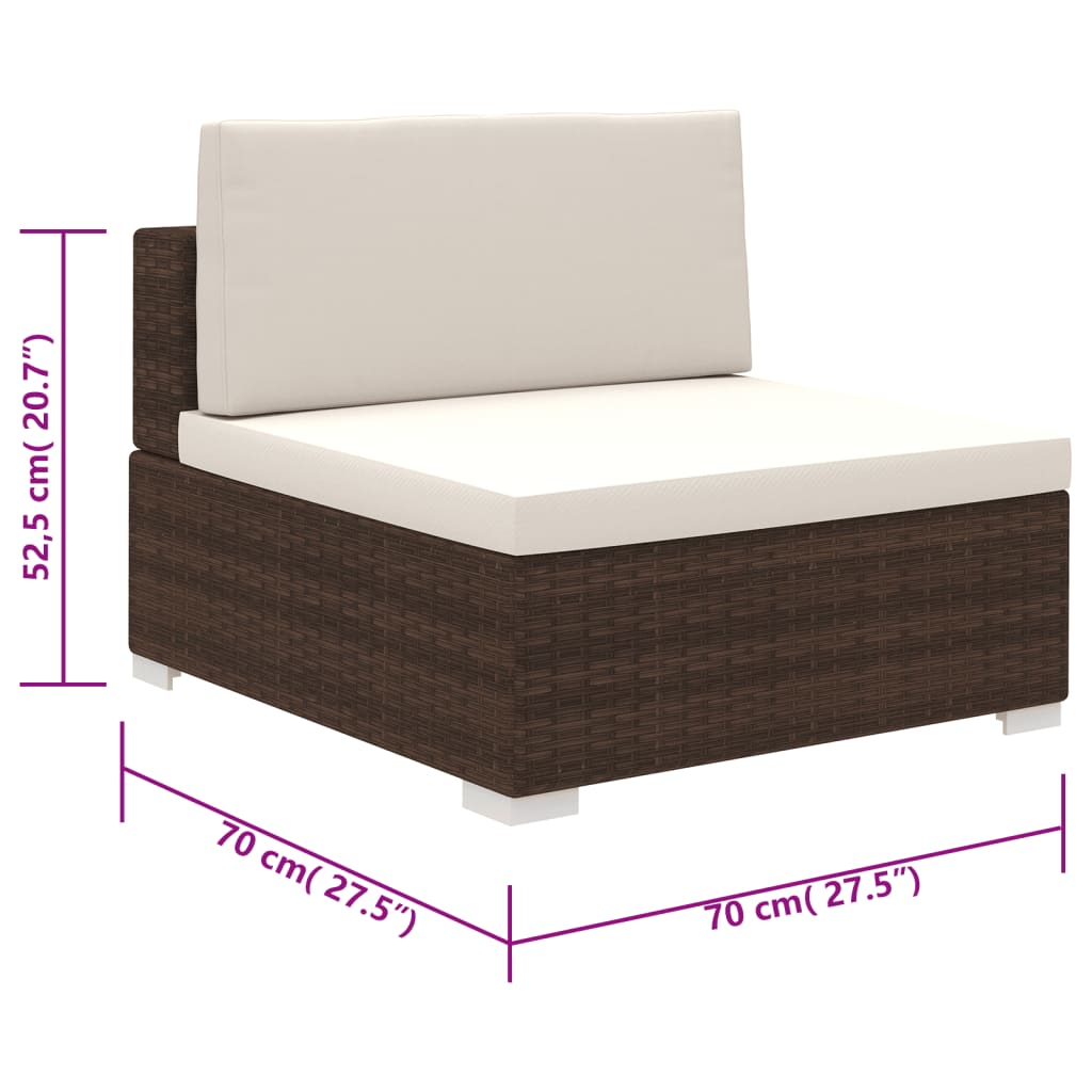 6-delige Loungeset met kussens poly rattan bruin is nu te koop bij PeponiXL, paradijselijk wonen!