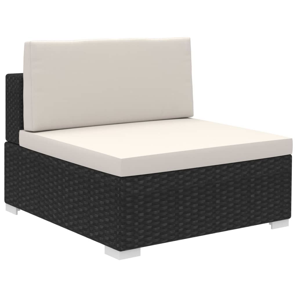 6-delige Loungeset met kussens poly rattan zwart is nu te koop bij PeponiXL, paradijselijk wonen!