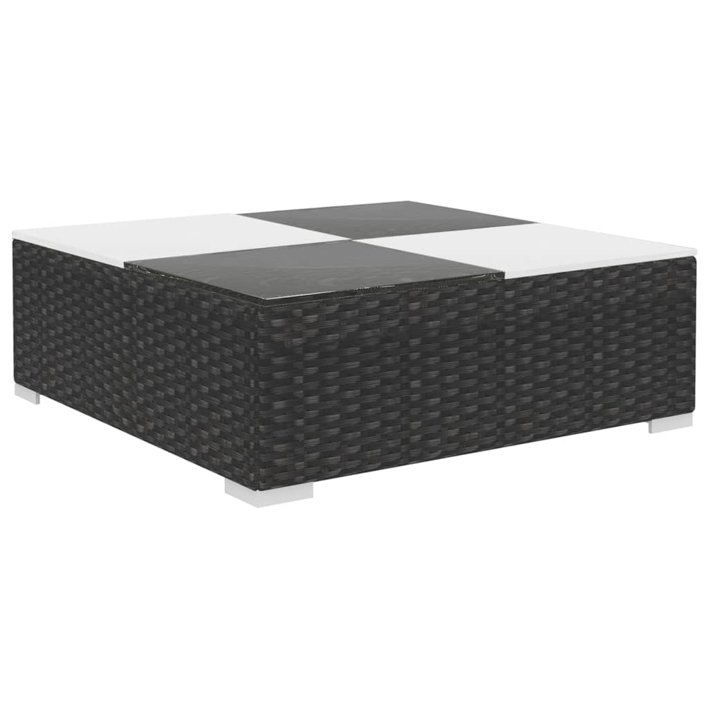 6-delige Loungeset met kussens poly rattan zwart is nu te koop bij PeponiXL, paradijselijk wonen!