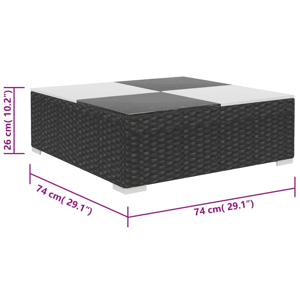 6-delige Loungeset met kussens poly rattan zwart is nu te koop bij PeponiXL, paradijselijk wonen!
