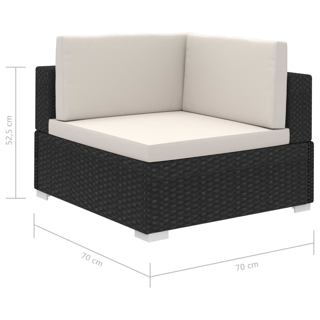 8-delige Loungeset met kussens poly rattan zwart is nu te koop bij PeponiXL, paradijselijk wonen!