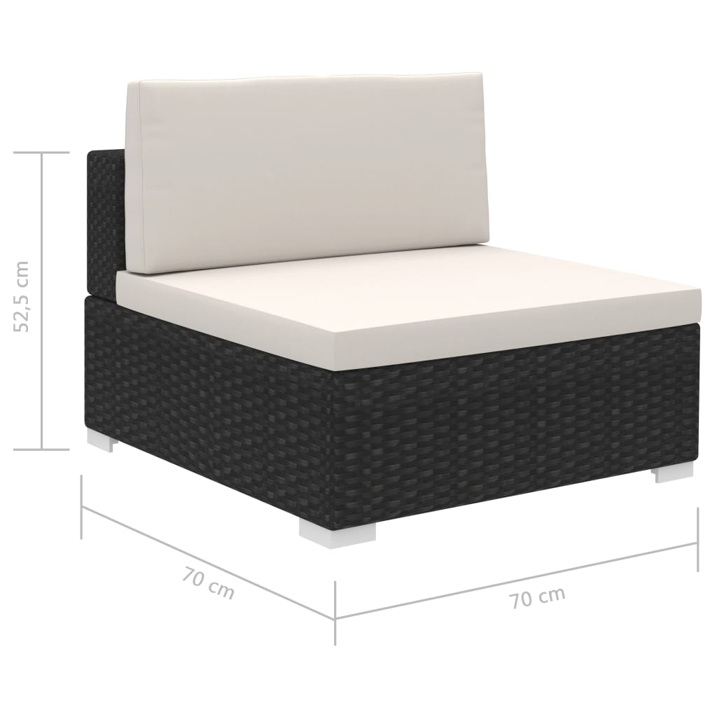 8-delige Loungeset met kussens poly rattan zwart is nu te koop bij PeponiXL, paradijselijk wonen!