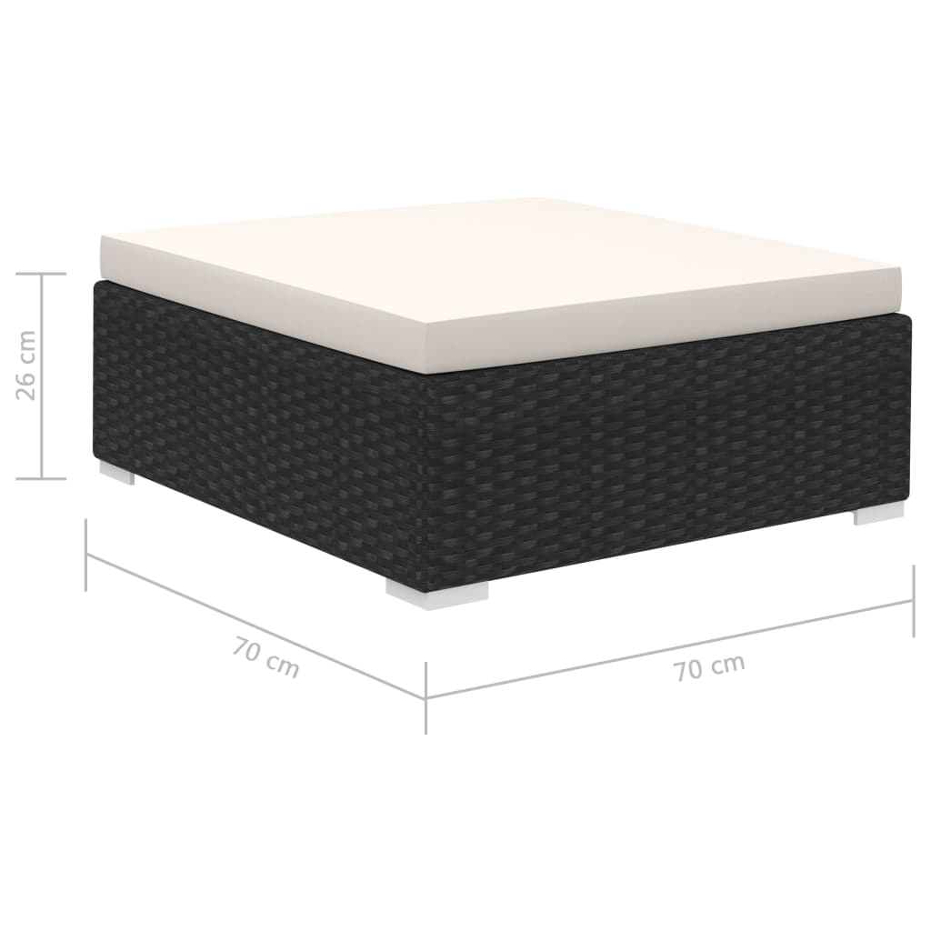 8-delige Loungeset met kussens poly rattan zwart is nu te koop bij PeponiXL, paradijselijk wonen!