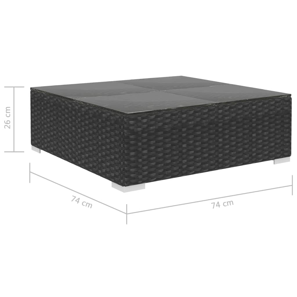 8-delige Loungeset met kussens poly rattan zwart is nu te koop bij PeponiXL, paradijselijk wonen!