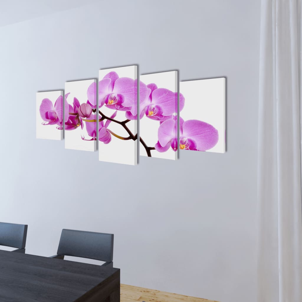 Canvas muurdruk set orchidee 100 x 50 cm is nu te koop bij PeponiXL, paradijselijk wonen!