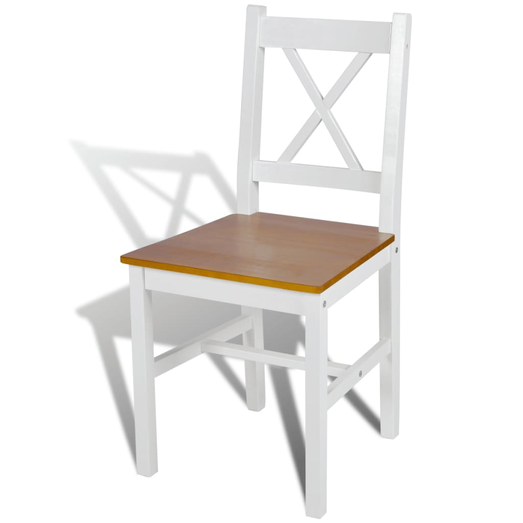 Eetkamerstoelen 4 st grenenhout wit is nu te koop bij PeponiXL, paradijselijk wonen!