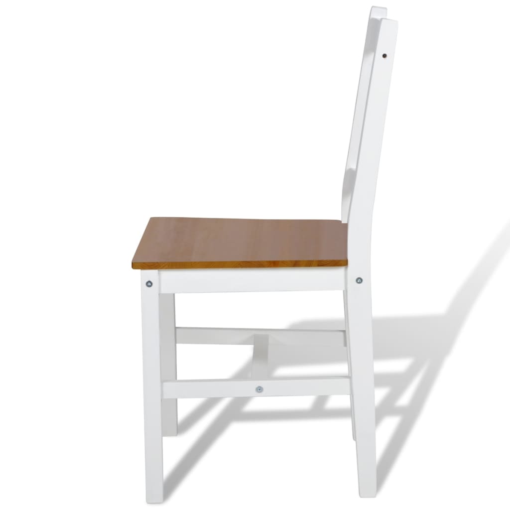 Eetkamerstoelen 4 st grenenhout wit is nu te koop bij PeponiXL, paradijselijk wonen!