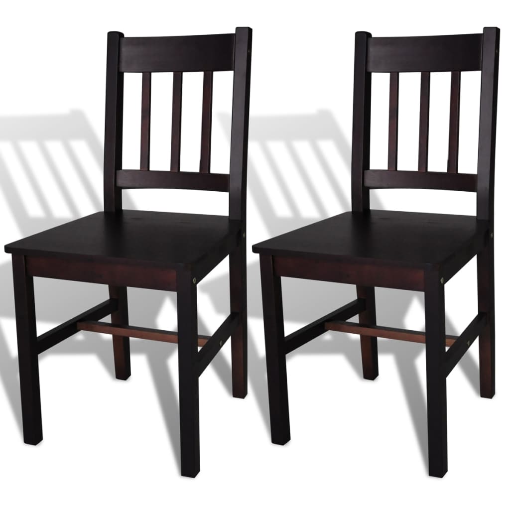 Eetkamerstoelen 2 st grenenhout donkerbruin is nu te koop bij PeponiXL, paradijselijk wonen!