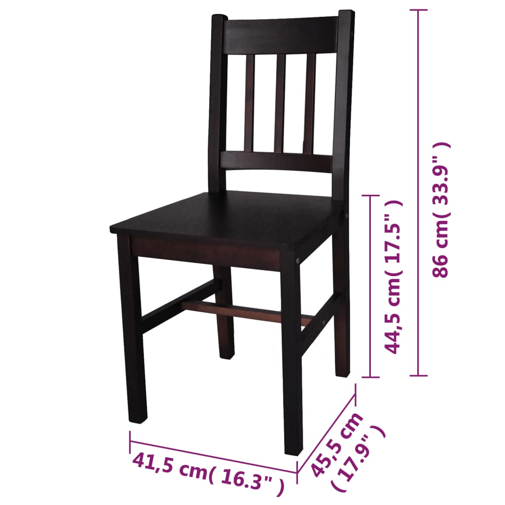Eetkamerstoelen 2 st grenenhout donkerbruin is nu te koop bij PeponiXL, paradijselijk wonen!