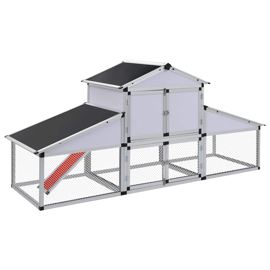Kippenhok met ren en nestkast aluminium is nu te koop bij PeponiXL, paradijselijk wonen!