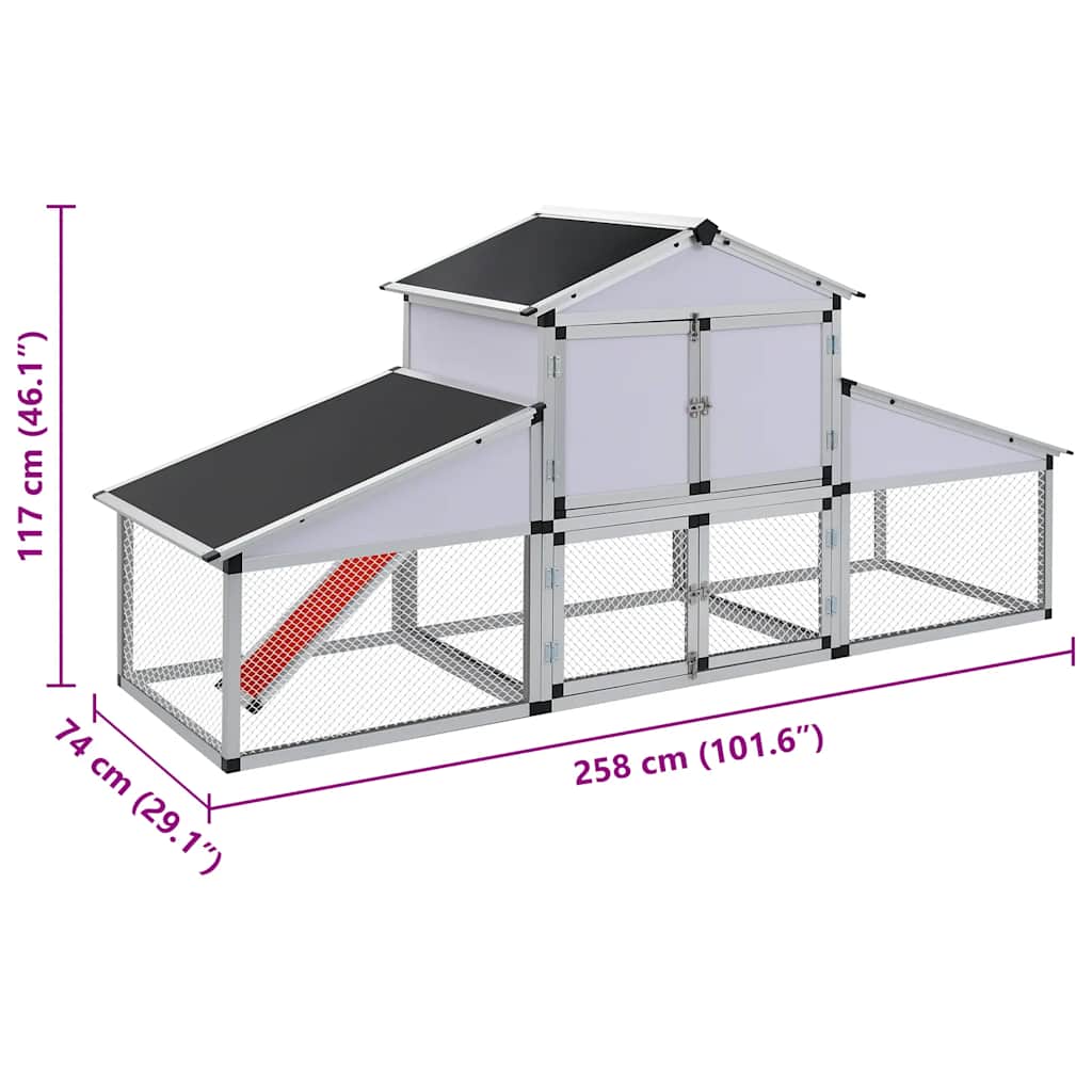 Kippenhok met ren en nestkast aluminium is nu te koop bij PeponiXL, paradijselijk wonen!