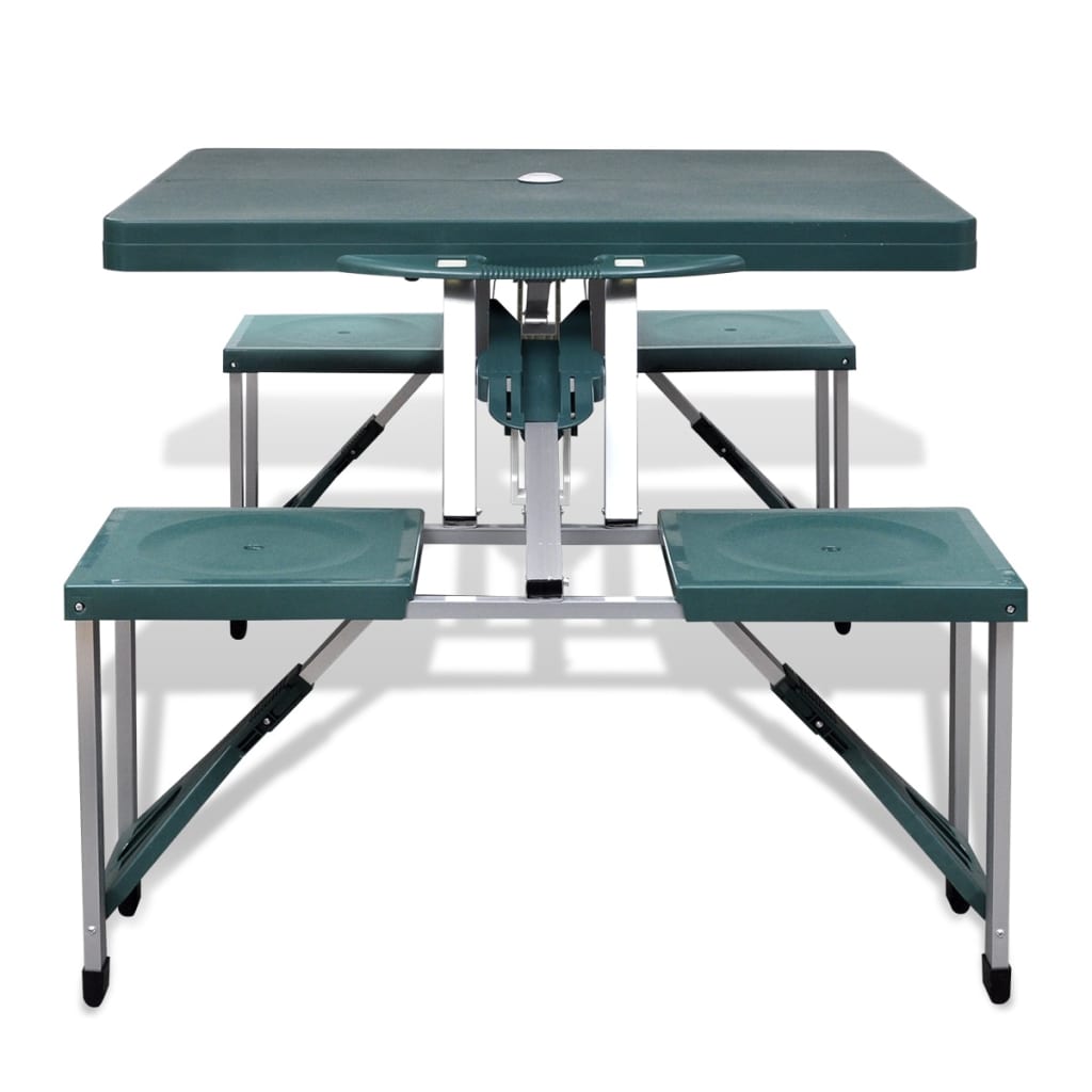 Campingset inklapbaar lichtgewicht 120x60 cm aluminium groen is nu te koop bij PeponiXL, paradijselijk wonen!