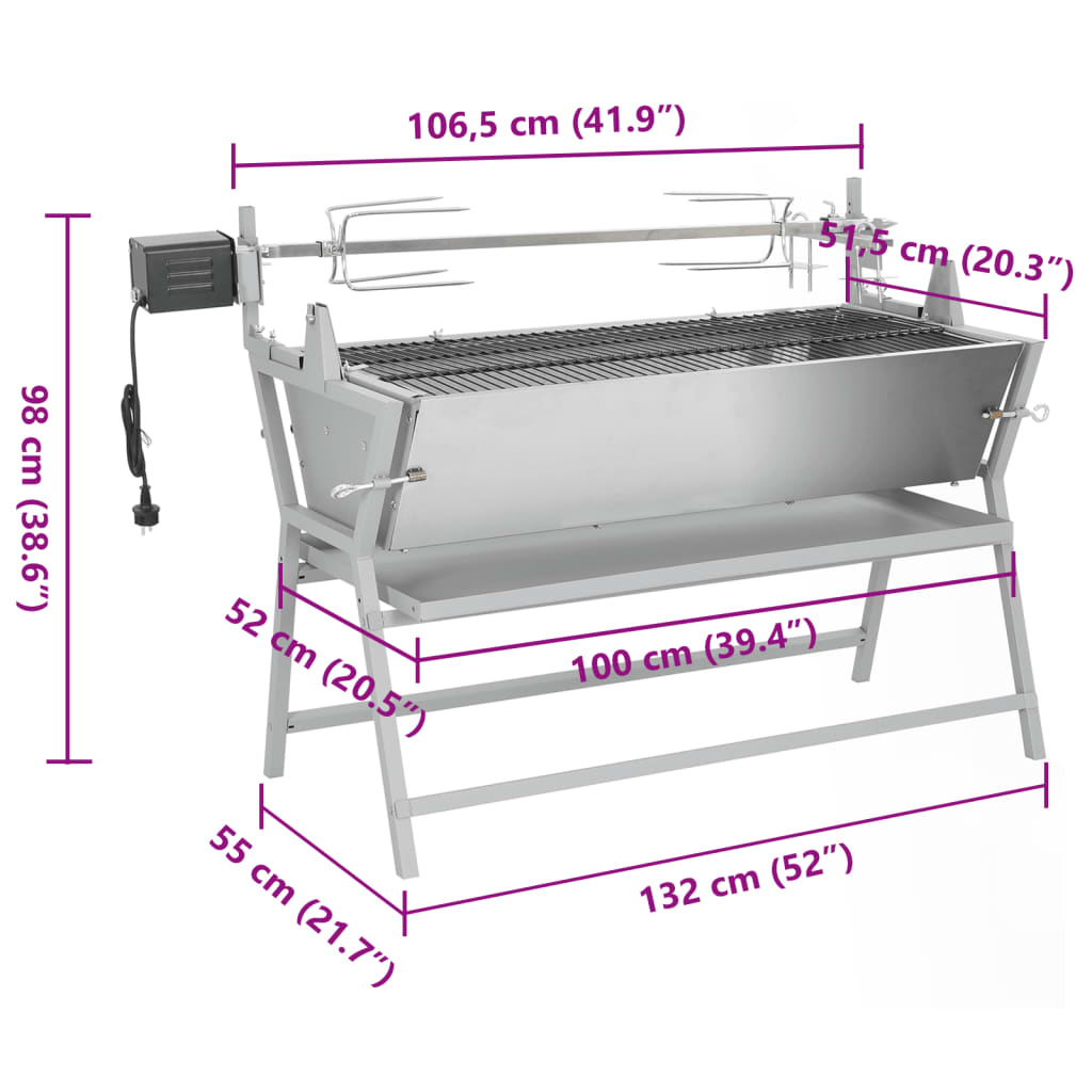 Draaispit barbecue ijzer en roestvrij staal is nu te koop bij PeponiXL, paradijselijk wonen!
