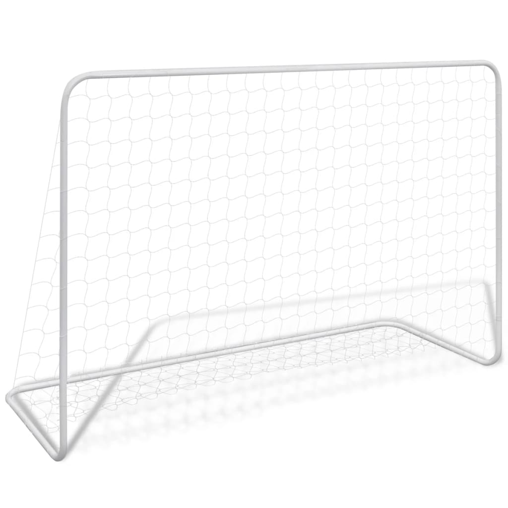 Voetbaldoel met net 182x61x122 cm staal wit is nu te koop bij PeponiXL, paradijselijk wonen!