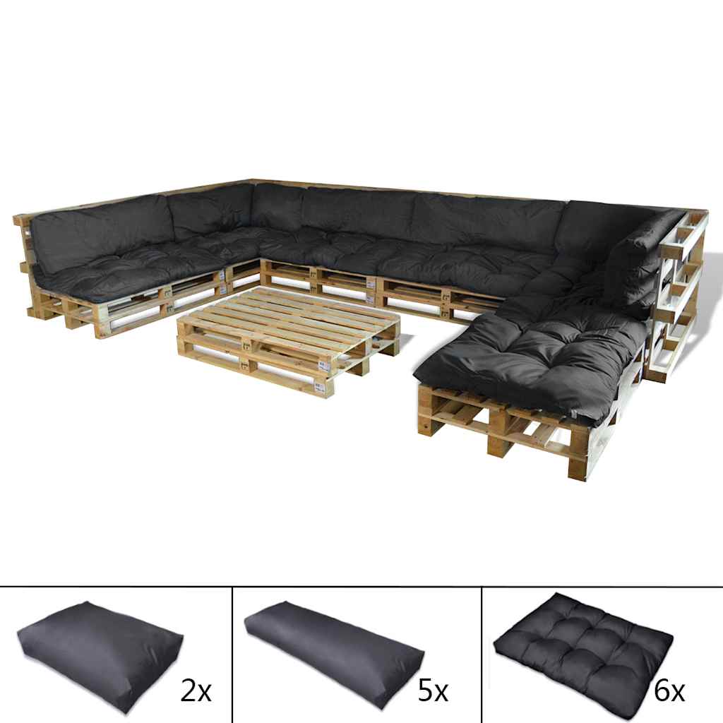 Pallet Sofa Kussen 13 pcs Grijs 120 x 80 x 10 cm Stof is nu te koop bij PeponiXL, paradijselijk wonen!