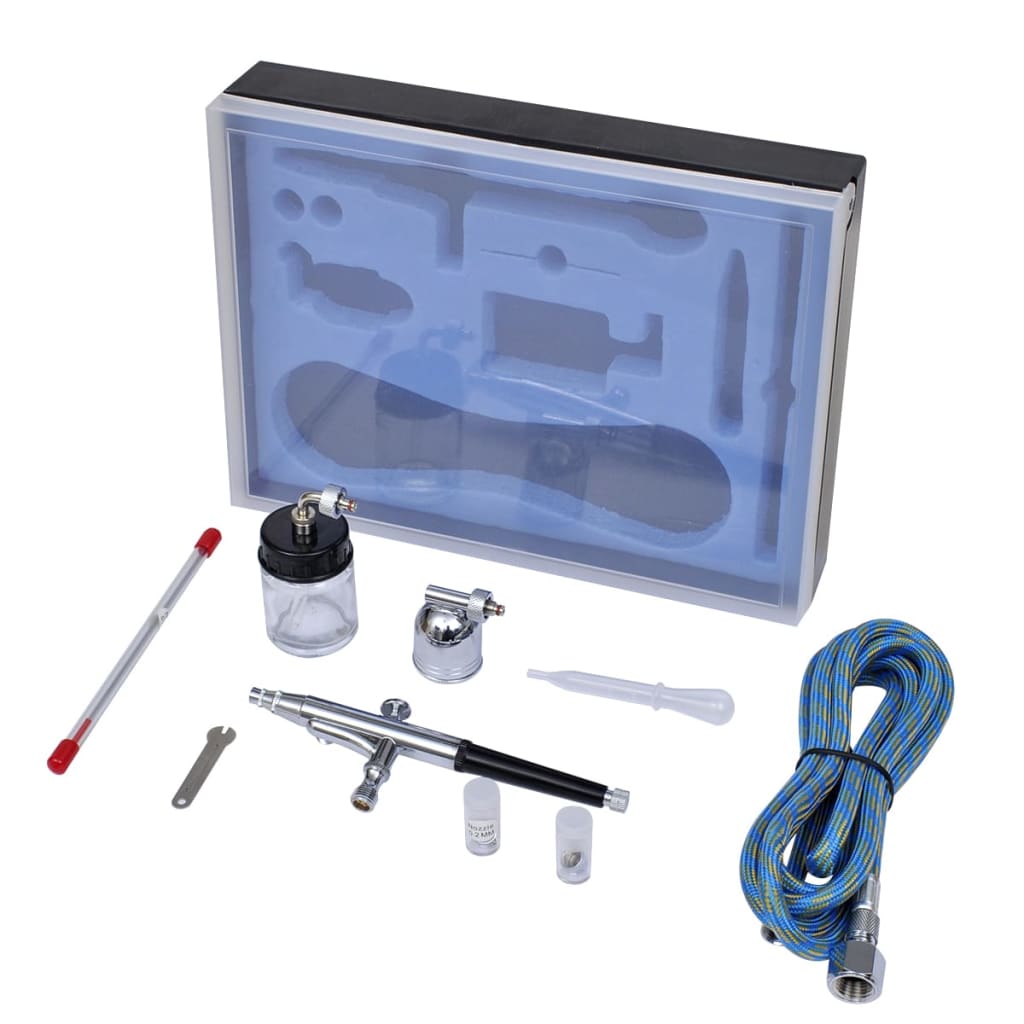 Airbrush set met glazen beker 0,2 / 0,3 / 0,5 mm mondstukken is nu te koop bij PeponiXL, paradijselijk wonen!
