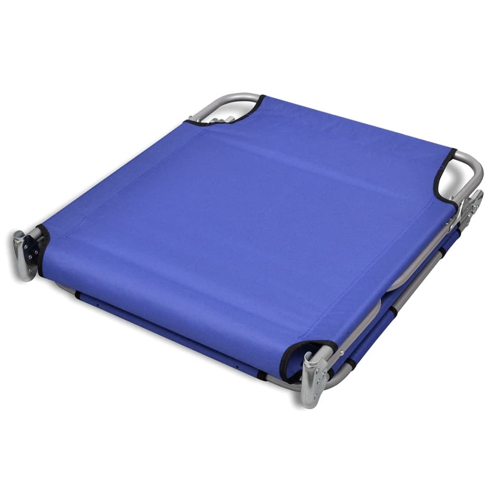 Ligbed inklapbaar met hoofdkussen gepoedercoat staal blauw is nu te koop bij PeponiXL, paradijselijk wonen!