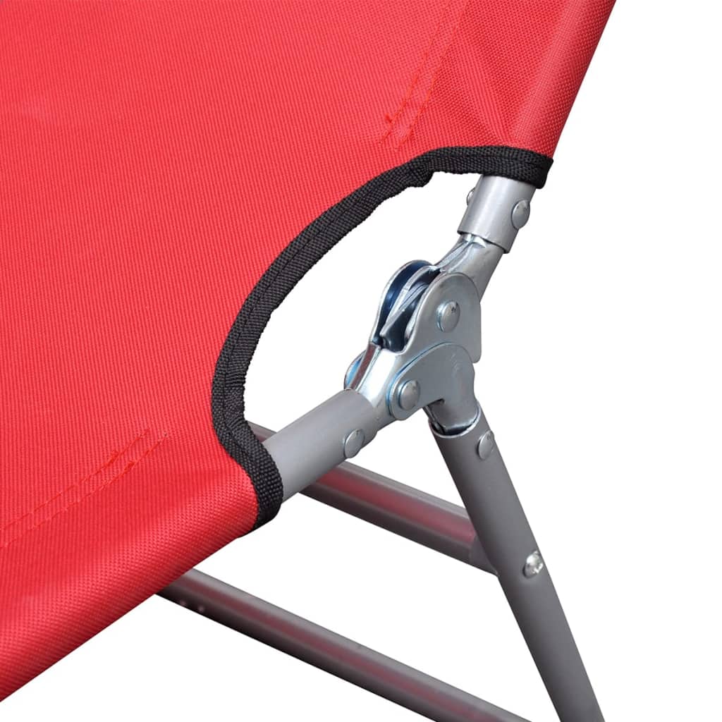Ligbed inklapbaar met hoofdkussen gepoedercoat staal rood is nu te koop bij PeponiXL, paradijselijk wonen!