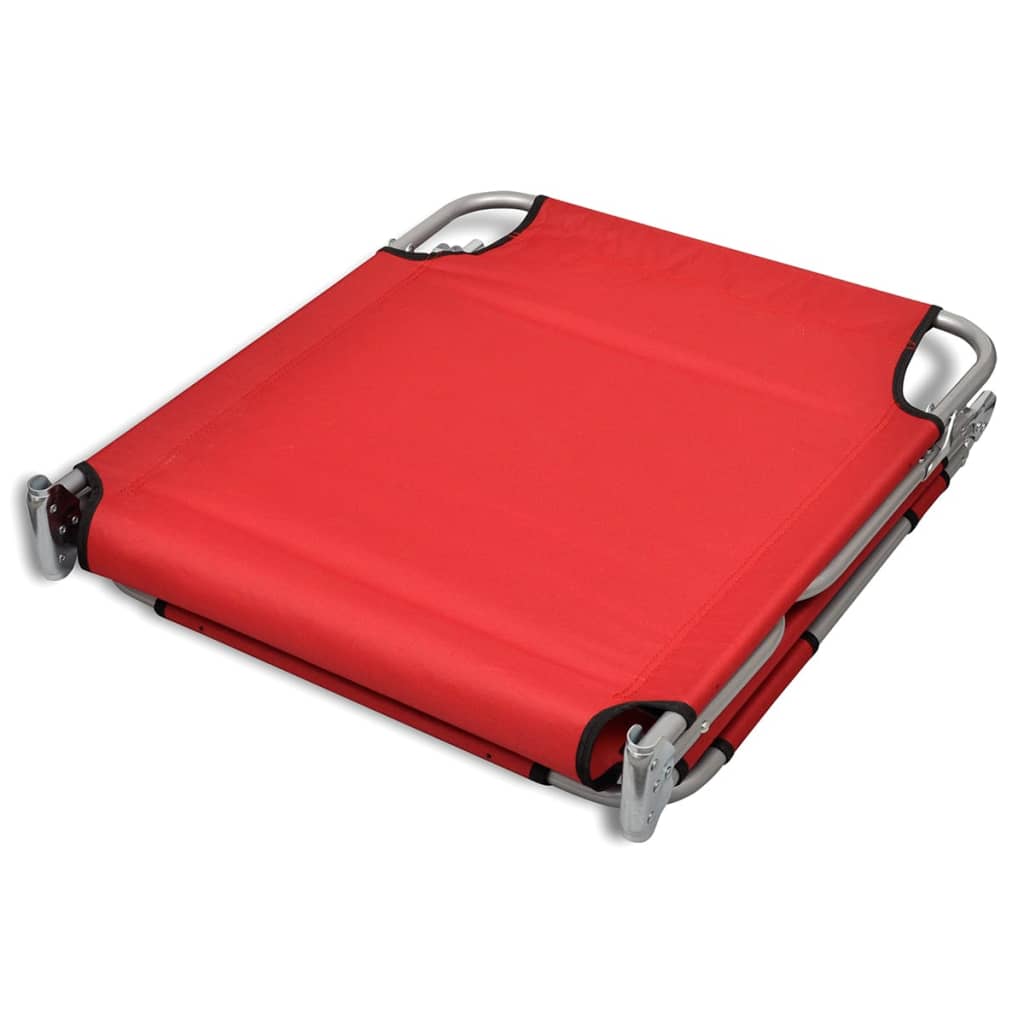 Ligbed inklapbaar met hoofdkussen gepoedercoat staal rood is nu te koop bij PeponiXL, paradijselijk wonen!