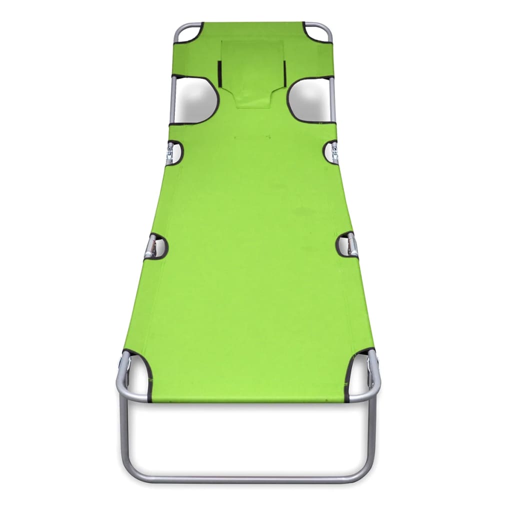 Ligbed inklapbaar met hoofdkussen gepoedercoat staal groen is nu te koop bij PeponiXL, paradijselijk wonen!