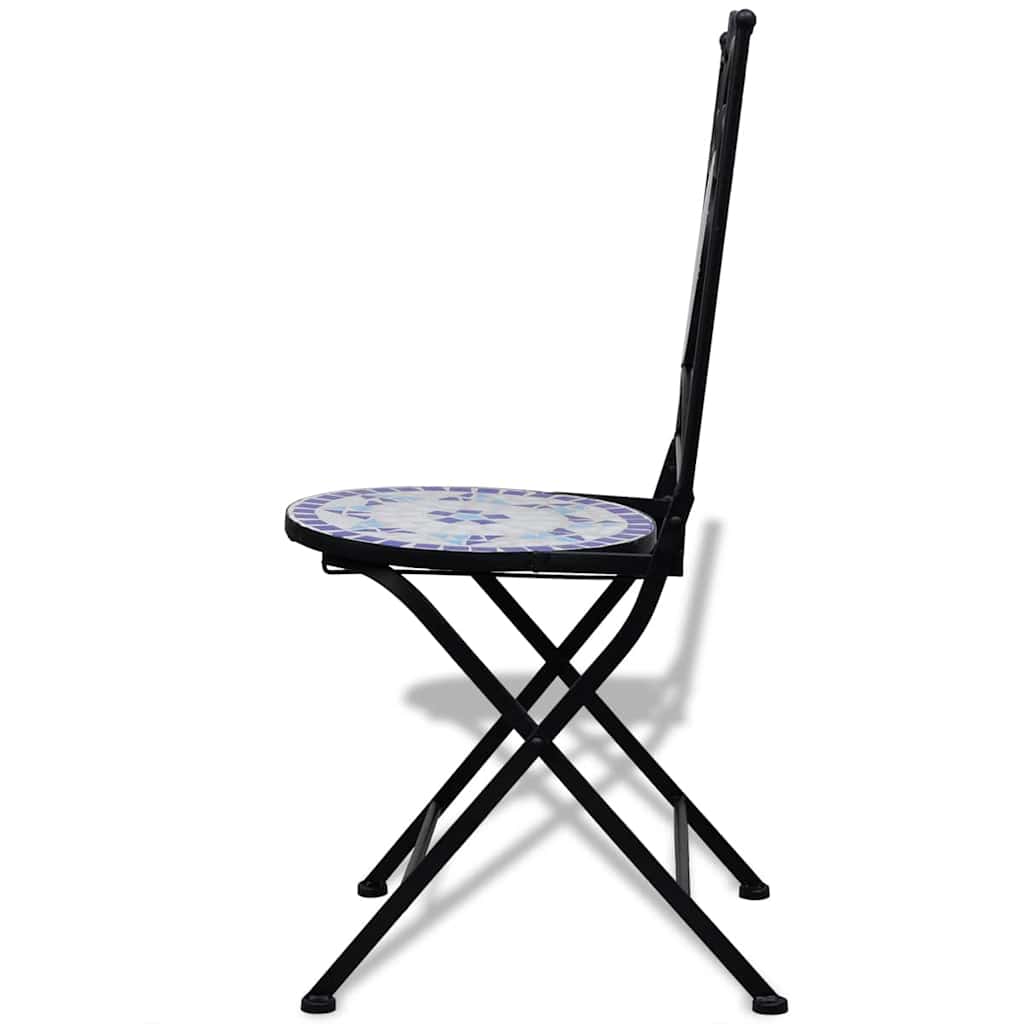 Bistrostoelen inklapbaar 2 st keramiek blauw en wit is nu te koop bij PeponiXL, paradijselijk wonen!
