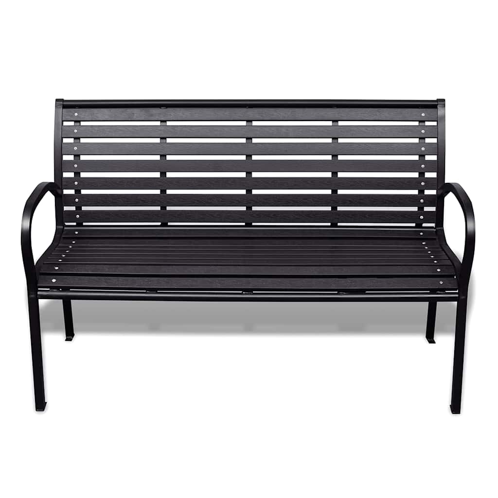 Tuinbank 125 cm staal en HKC zwart is nu te koop bij PeponiXL, paradijselijk wonen!