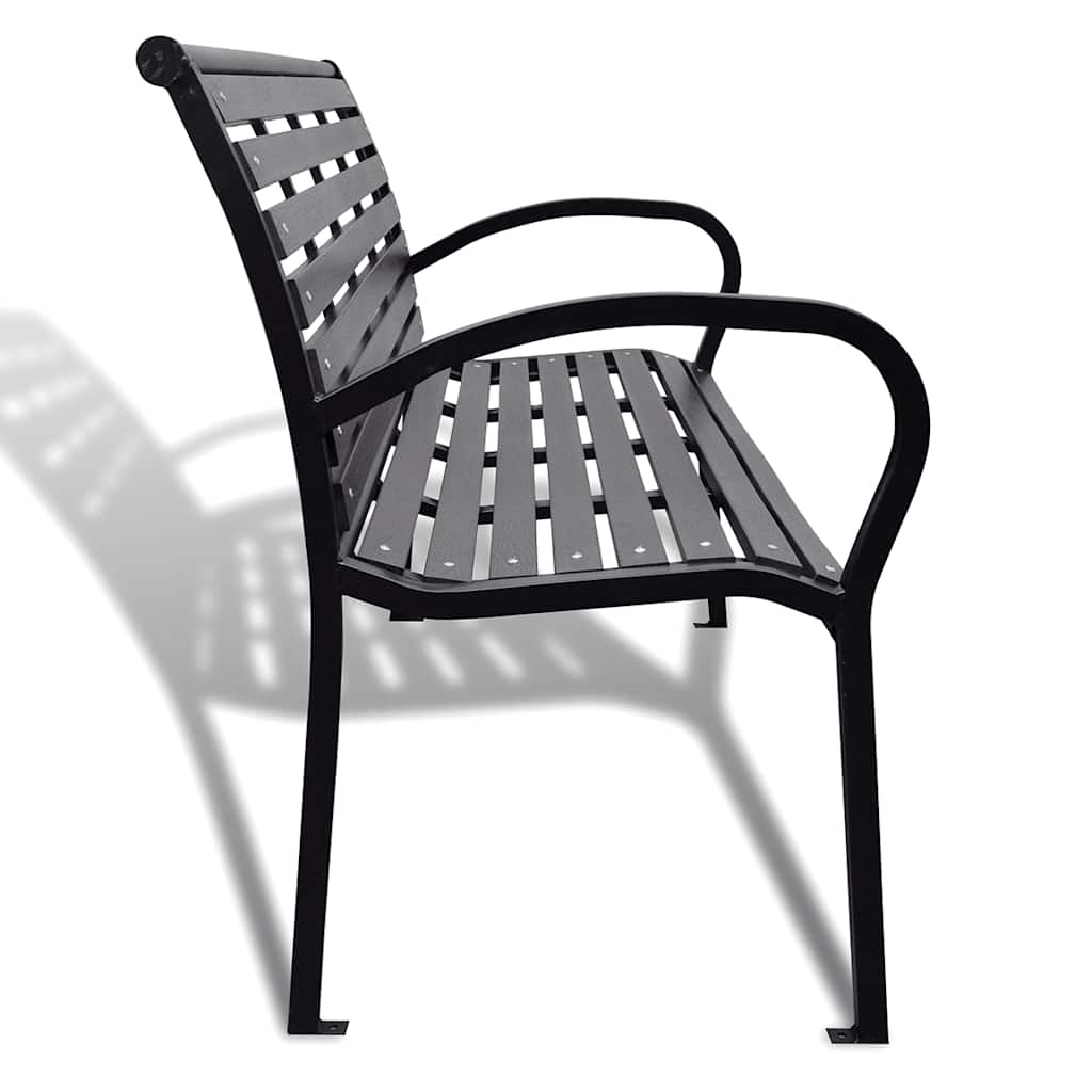 Tuinbank 125 cm staal en HKC zwart is nu te koop bij PeponiXL, paradijselijk wonen!
