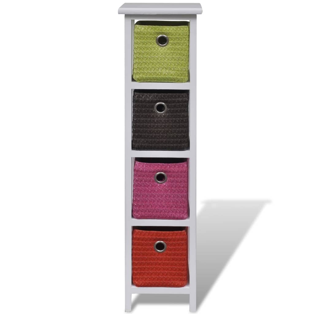 Opbergkast met meerkleurige manden paulowniahout is nu te koop bij PeponiXL, paradijselijk wonen!