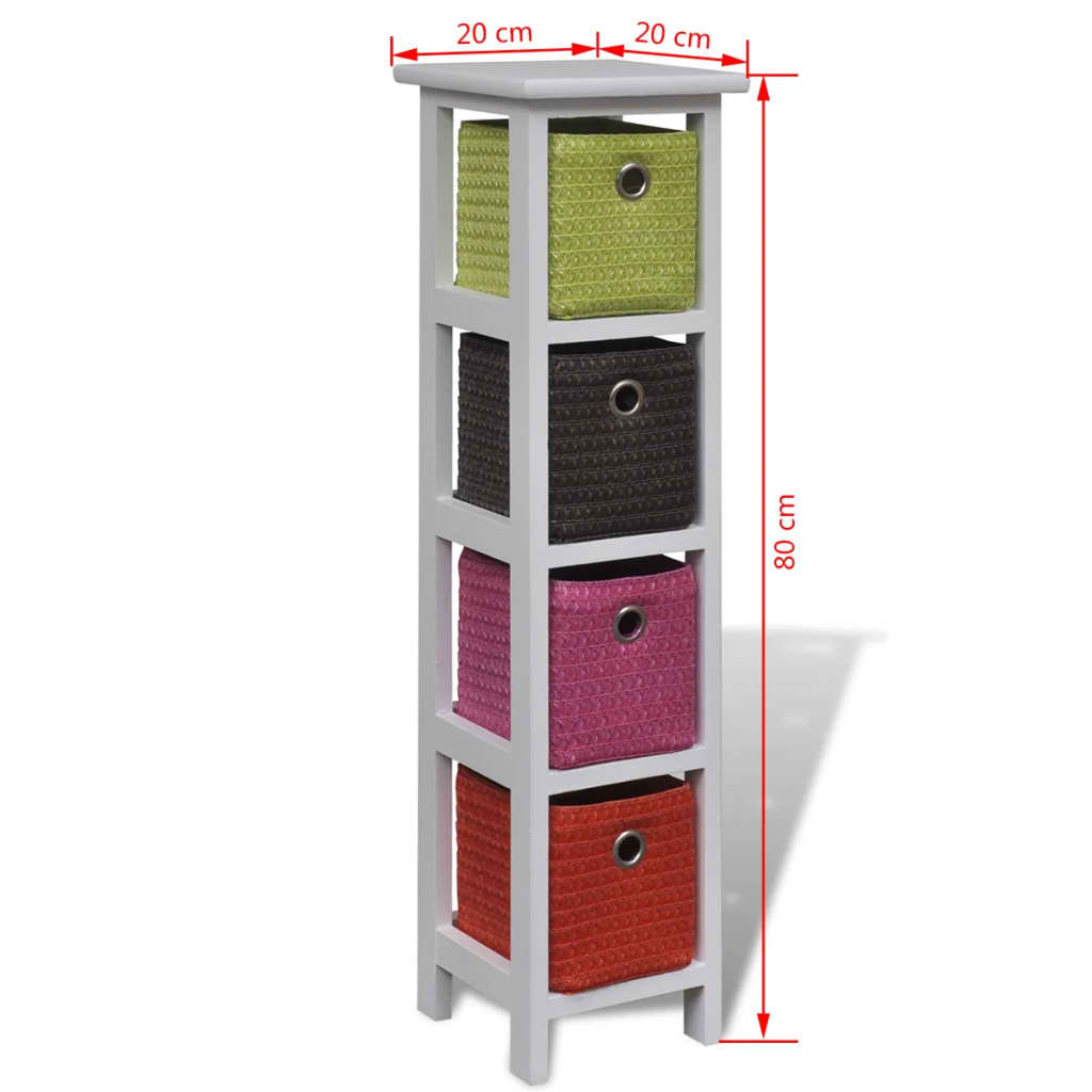 Opbergkast met meerkleurige manden paulowniahout is nu te koop bij PeponiXL, paradijselijk wonen!