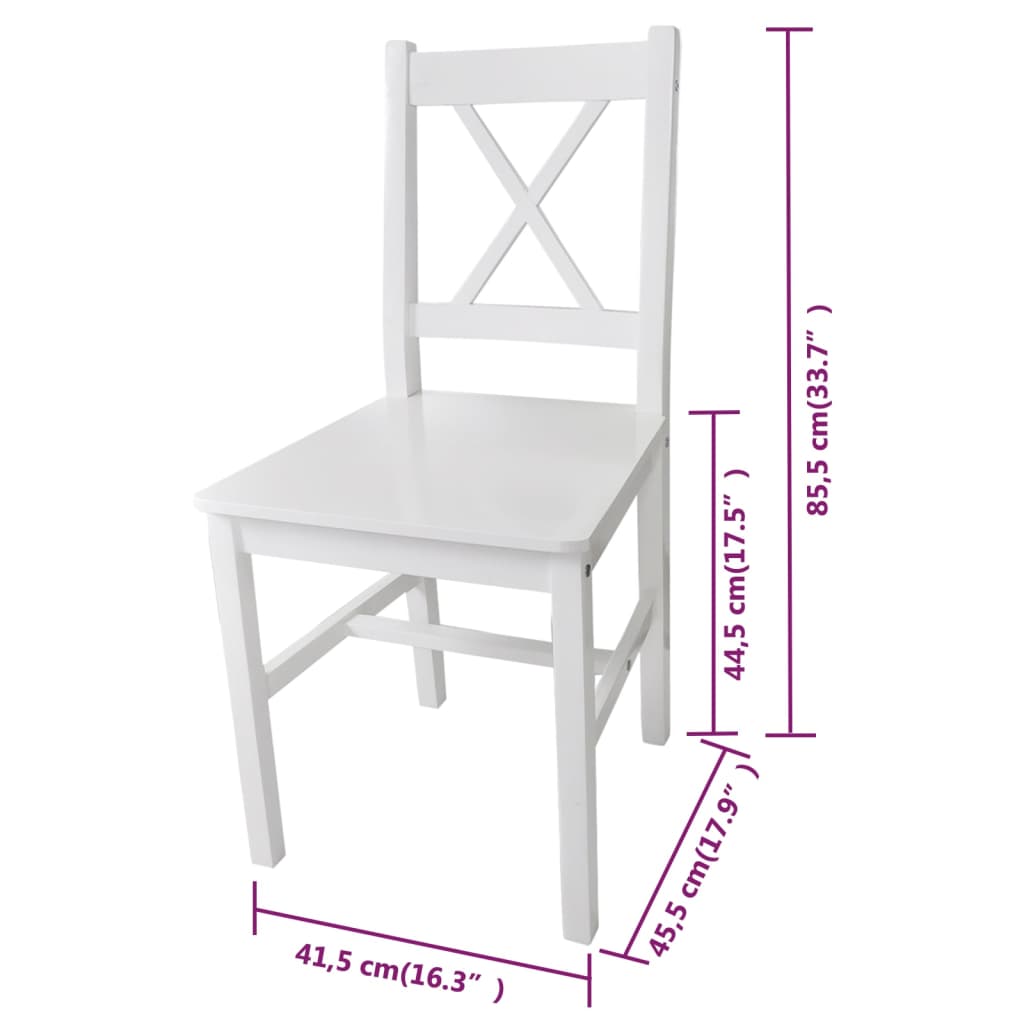 Eetkamerstoelen 6 st grenenhout wit is nu te koop bij PeponiXL, paradijselijk wonen!