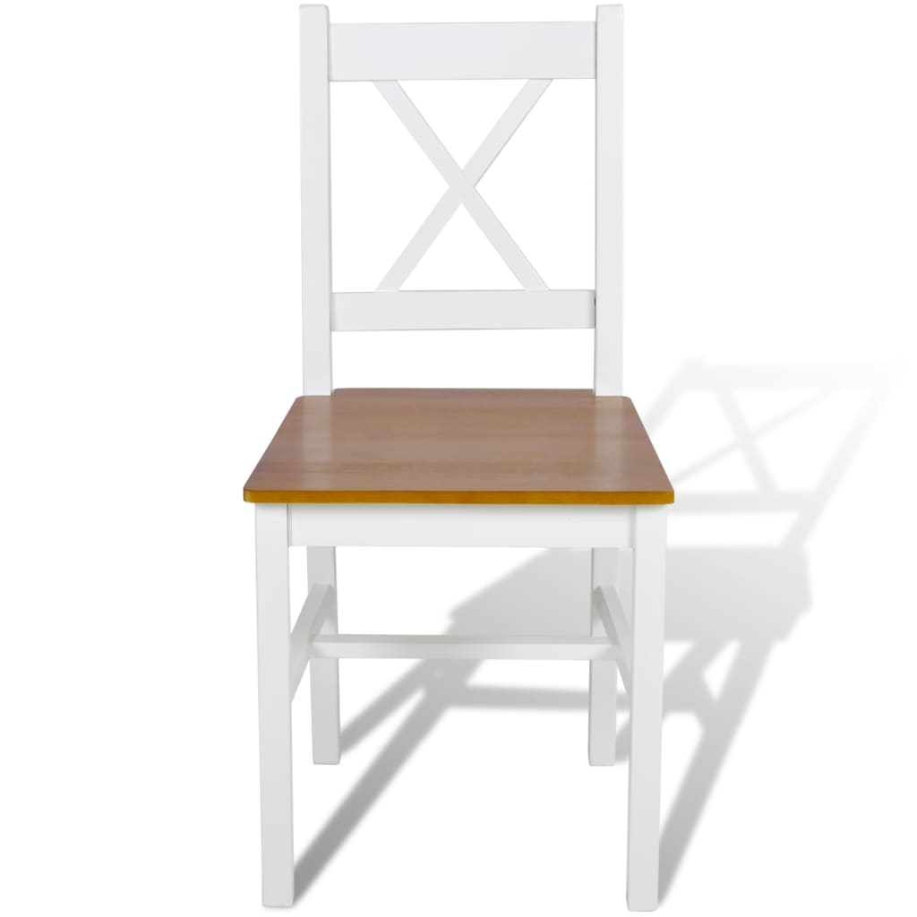 Eetkamerstoelen 6 st grenenhout wit is nu te koop bij PeponiXL, paradijselijk wonen!