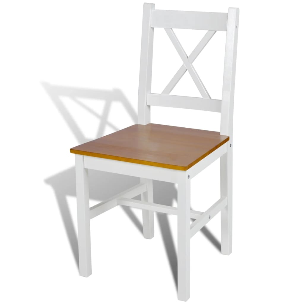 Eetkamerstoelen 6 st grenenhout wit is nu te koop bij PeponiXL, paradijselijk wonen!