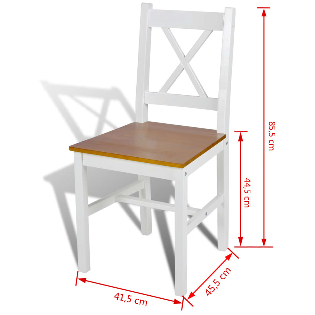 Eetkamerstoelen 6 st grenenhout wit is nu te koop bij PeponiXL, paradijselijk wonen!
