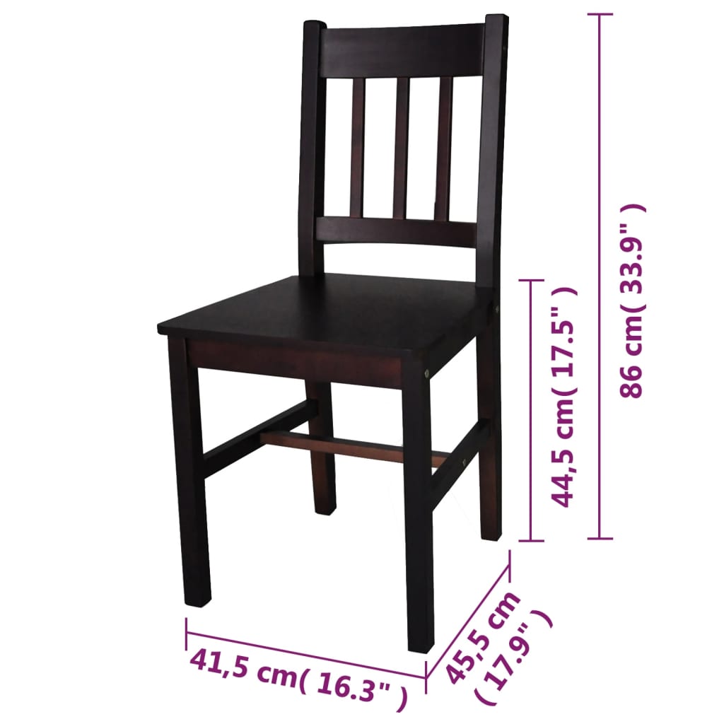 Eetkamerstoelen 6 st grenenhout donkerbruin is nu te koop bij PeponiXL, paradijselijk wonen!