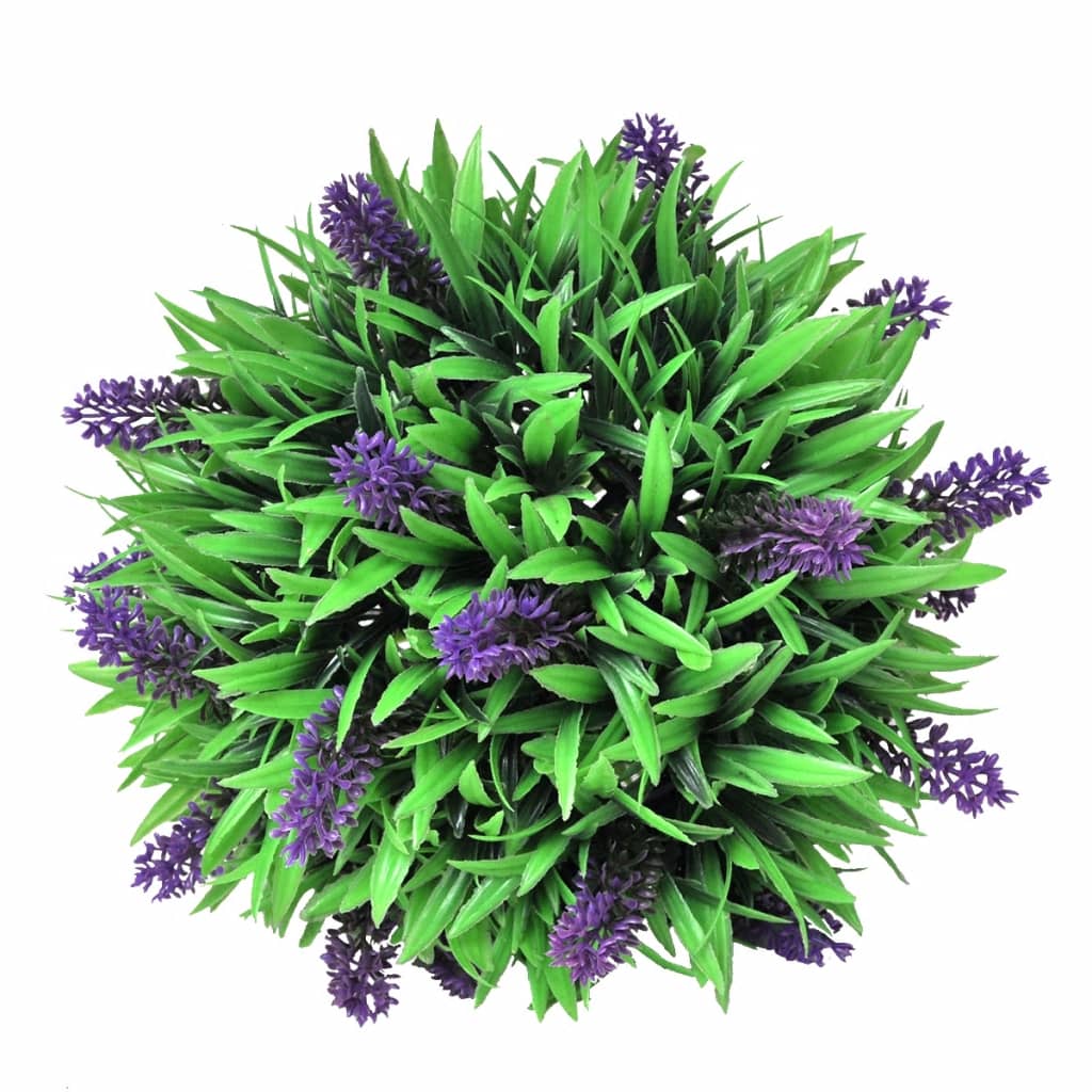 2-delige Kunstbuxussenset bolvormig met lavendel 28 cm is nu te koop bij PeponiXL, paradijselijk wonen!