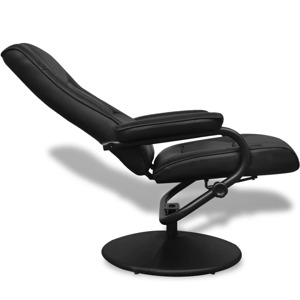Tv-fauteuil met voetenbankje kunstleer zwart is nu te koop bij PeponiXL, paradijselijk wonen!