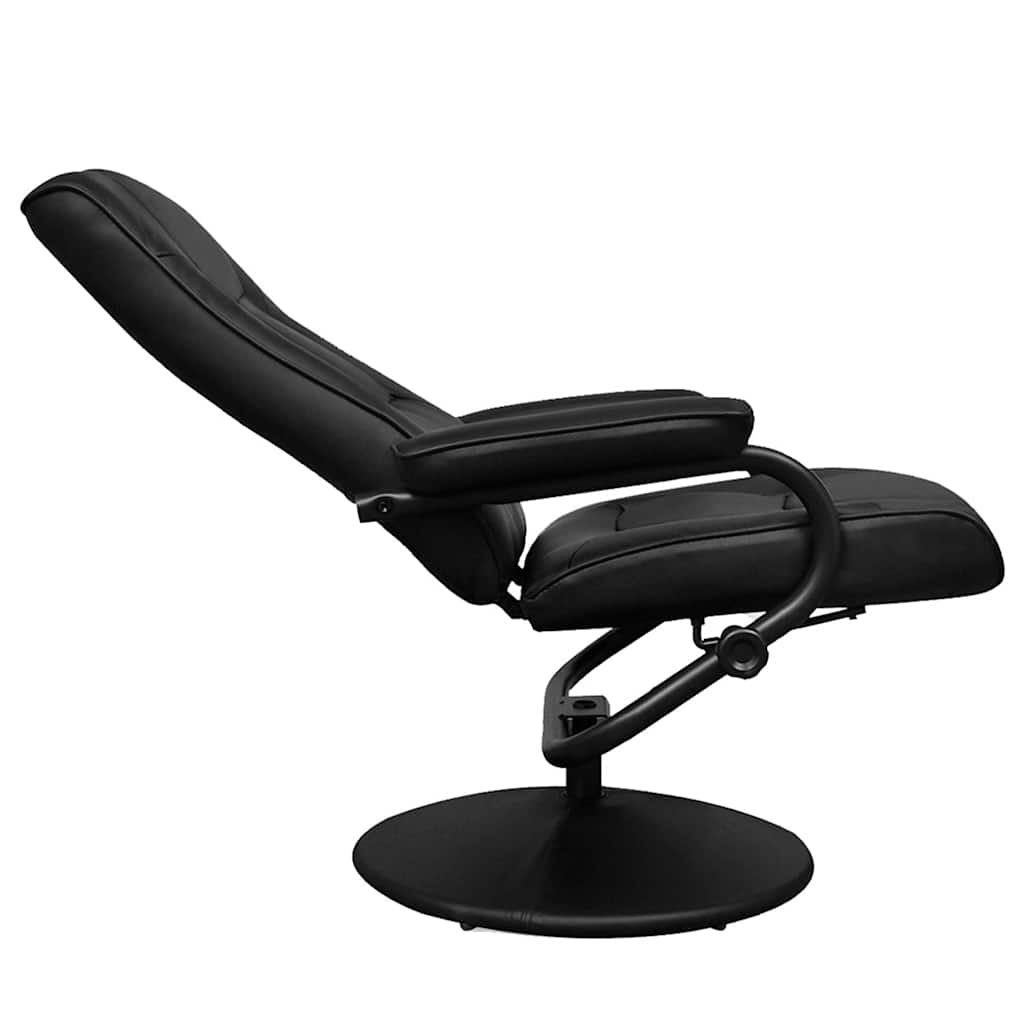 Tv-fauteuil met voetenbankje kunstleer zwart is nu te koop bij PeponiXL, paradijselijk wonen!
