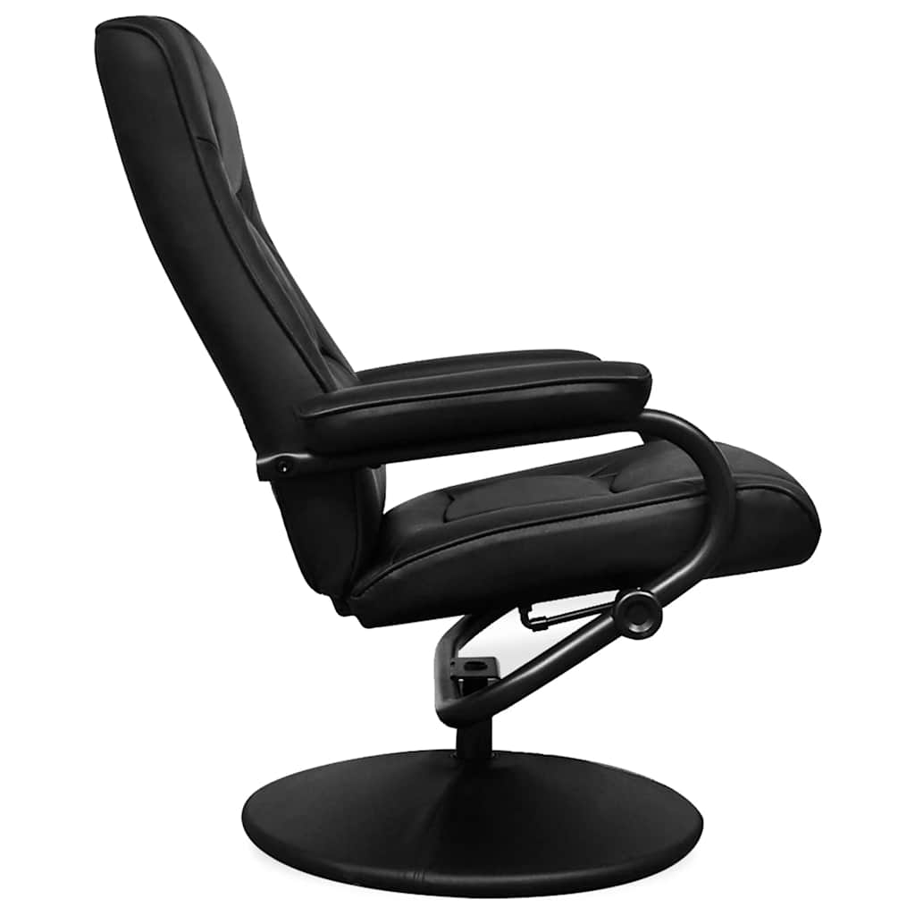 Tv-fauteuil met voetenbankje kunstleer zwart is nu te koop bij PeponiXL, paradijselijk wonen!