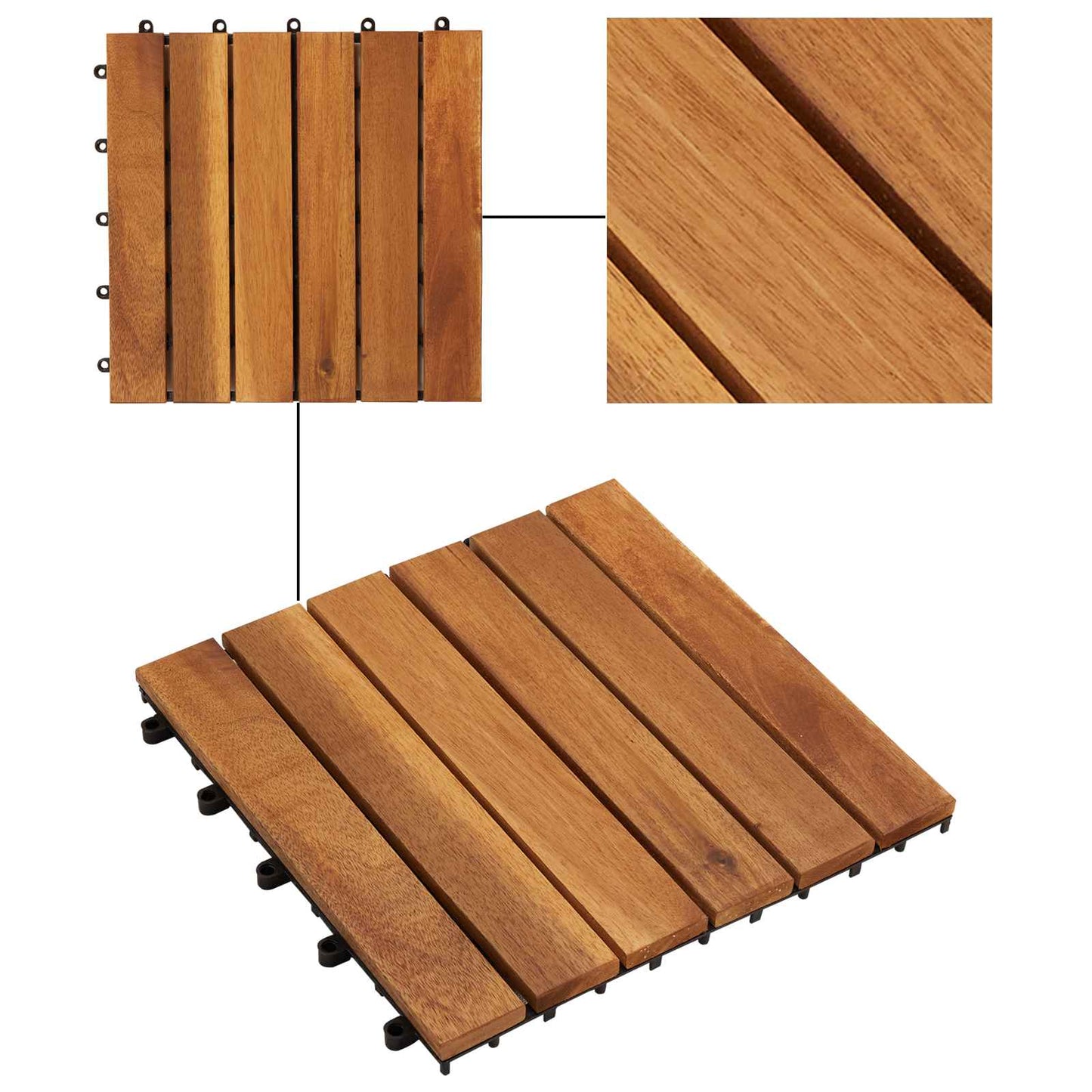 Terras Tegel 10 pcs Bruin 30 x 30 cm Acacia Hardhout is nu te koop bij PeponiXL, paradijselijk wonen!
