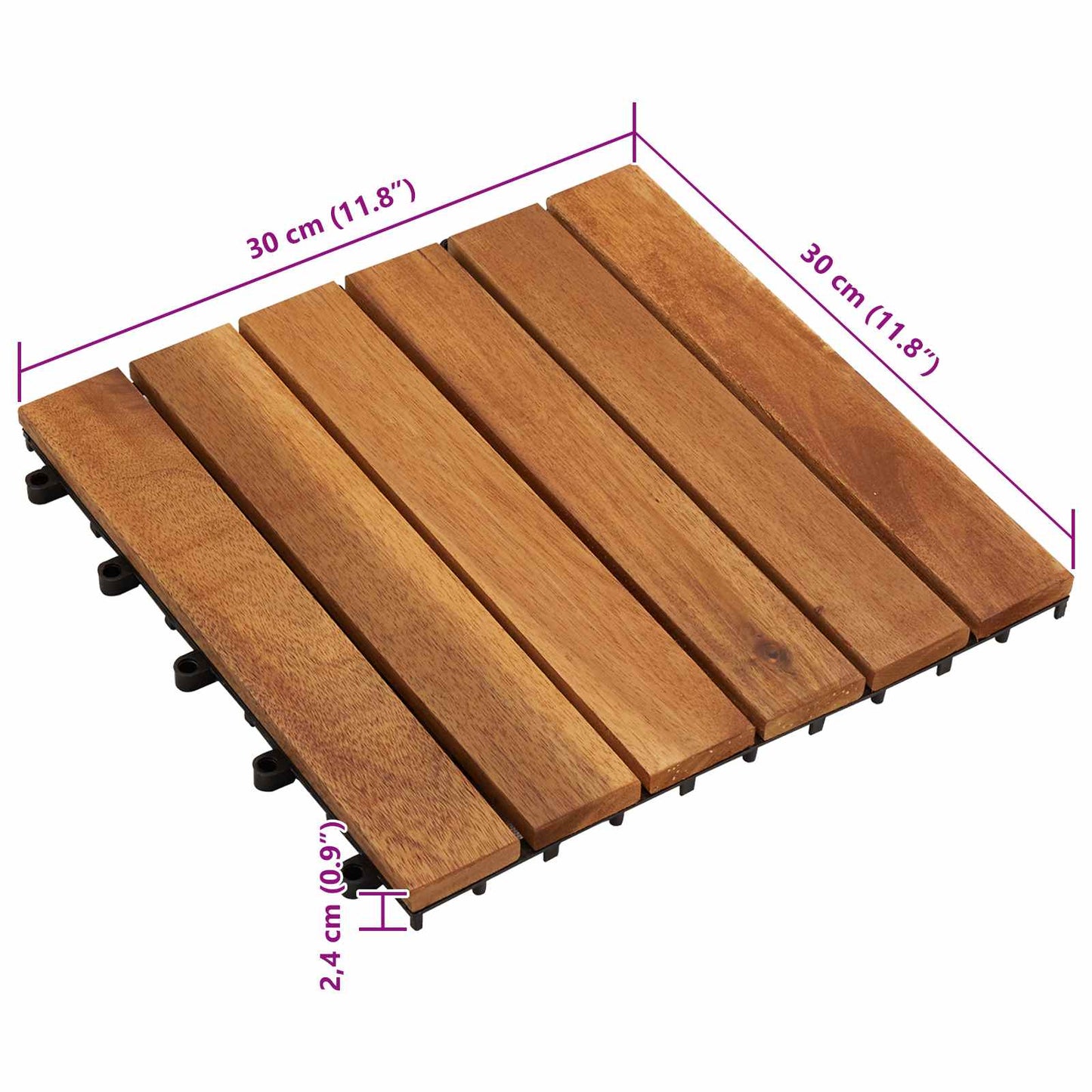 Terras Tegel 10 pcs Bruin 30 x 30 cm Acacia Hardhout is nu te koop bij PeponiXL, paradijselijk wonen!