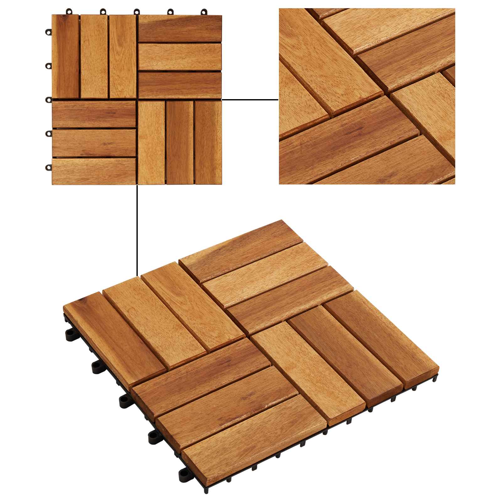 Terras Tegel 10 pcs Bruin 30 x 30 cm Acacia Hardhout is nu te koop bij PeponiXL, paradijselijk wonen!