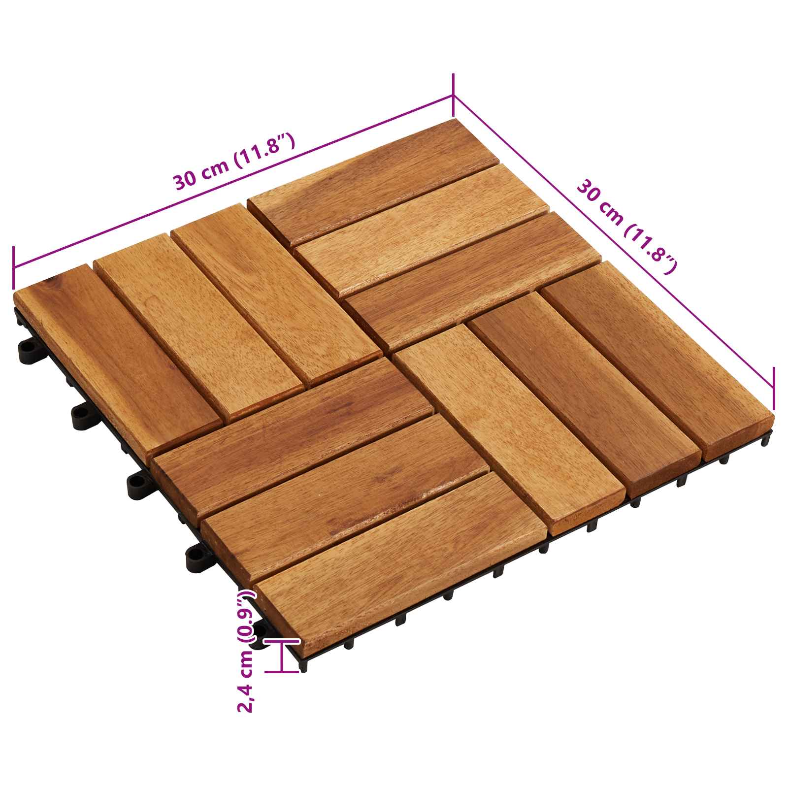 Terras Tegel 10 pcs Bruin 30 x 30 cm Acacia Hardhout is nu te koop bij PeponiXL, paradijselijk wonen!
