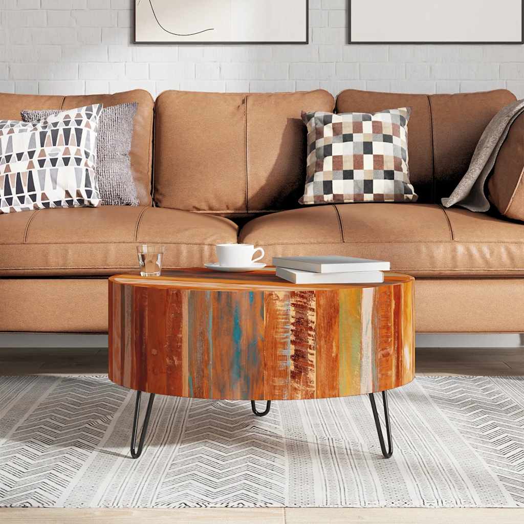 Salontafel rond massief gerecycled hout is nu te koop bij PeponiXL, paradijselijk wonen!