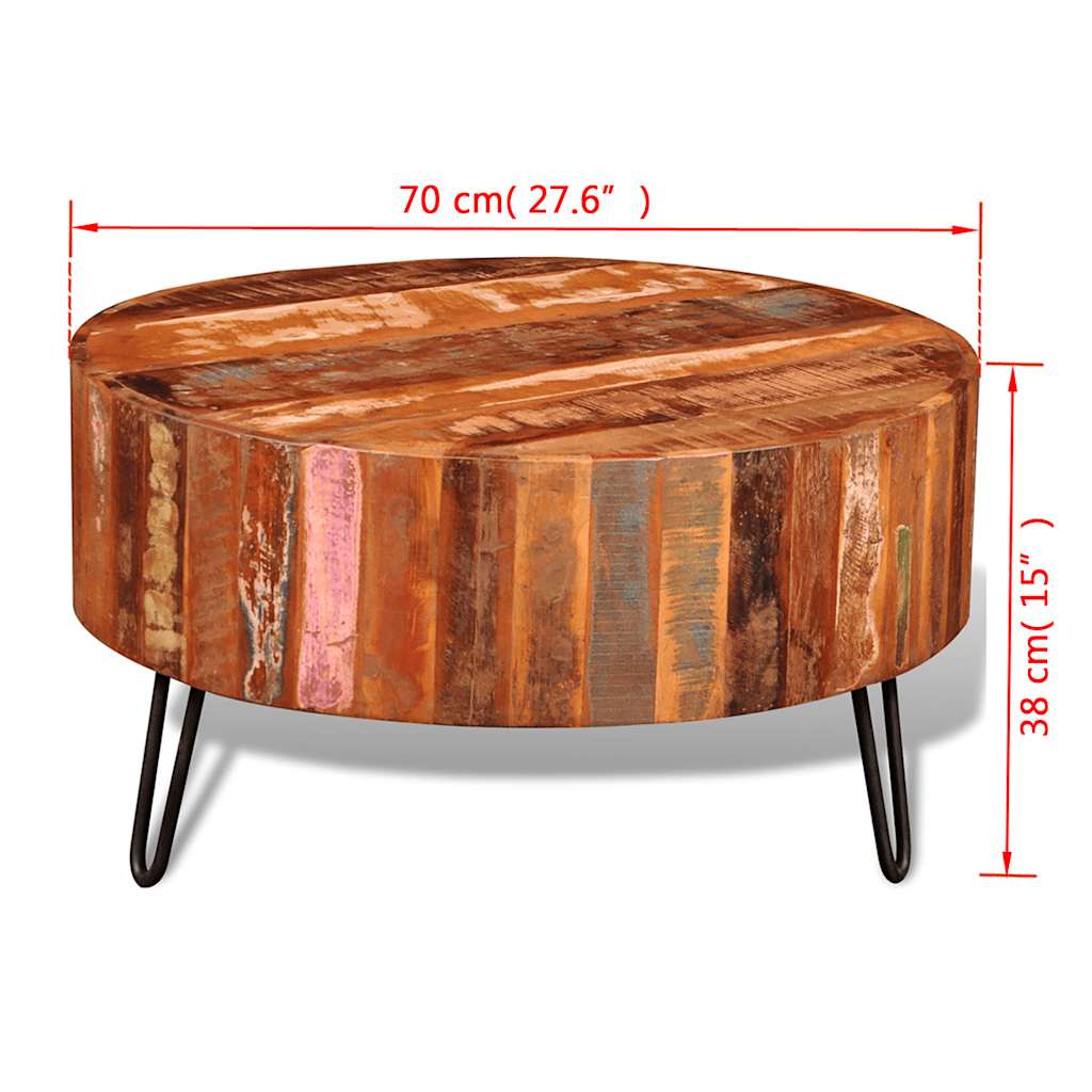 Salontafel rond massief gerecycled hout is nu te koop bij PeponiXL, paradijselijk wonen!